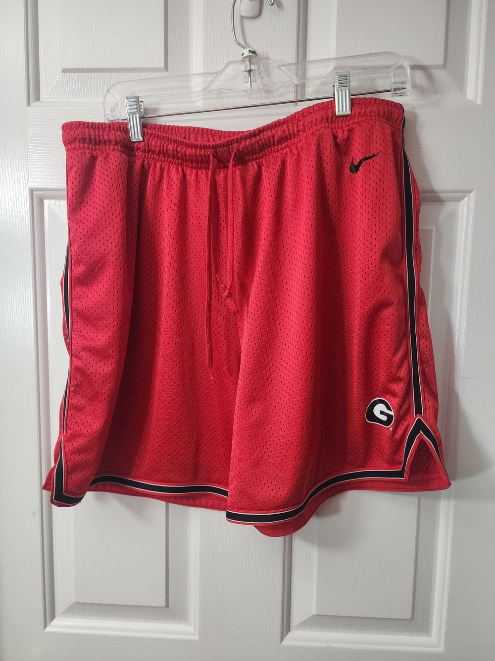Nike Red Basketball Shorts with Black Trim and Georgia Bulldog 'G' Patch
